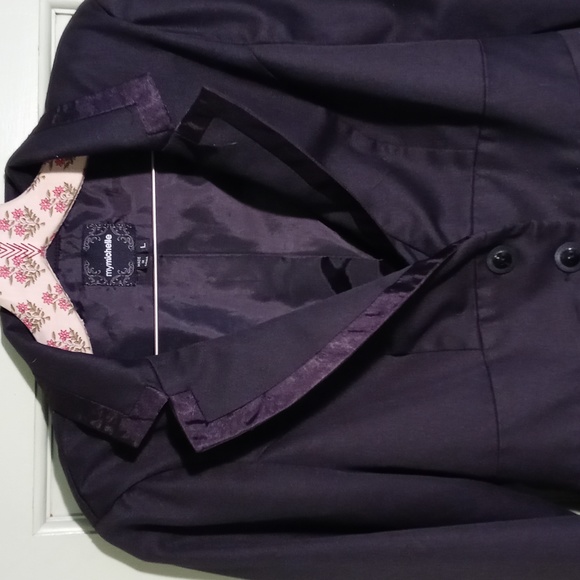 Women's My Michelle Large black figure tailored suit blazer jacket - Picture 5 of 9